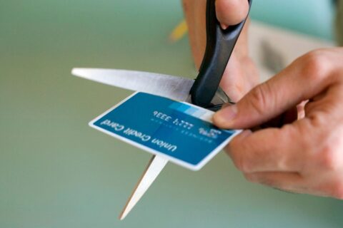 Cutting up credit cards. Paying Down credit card debt.