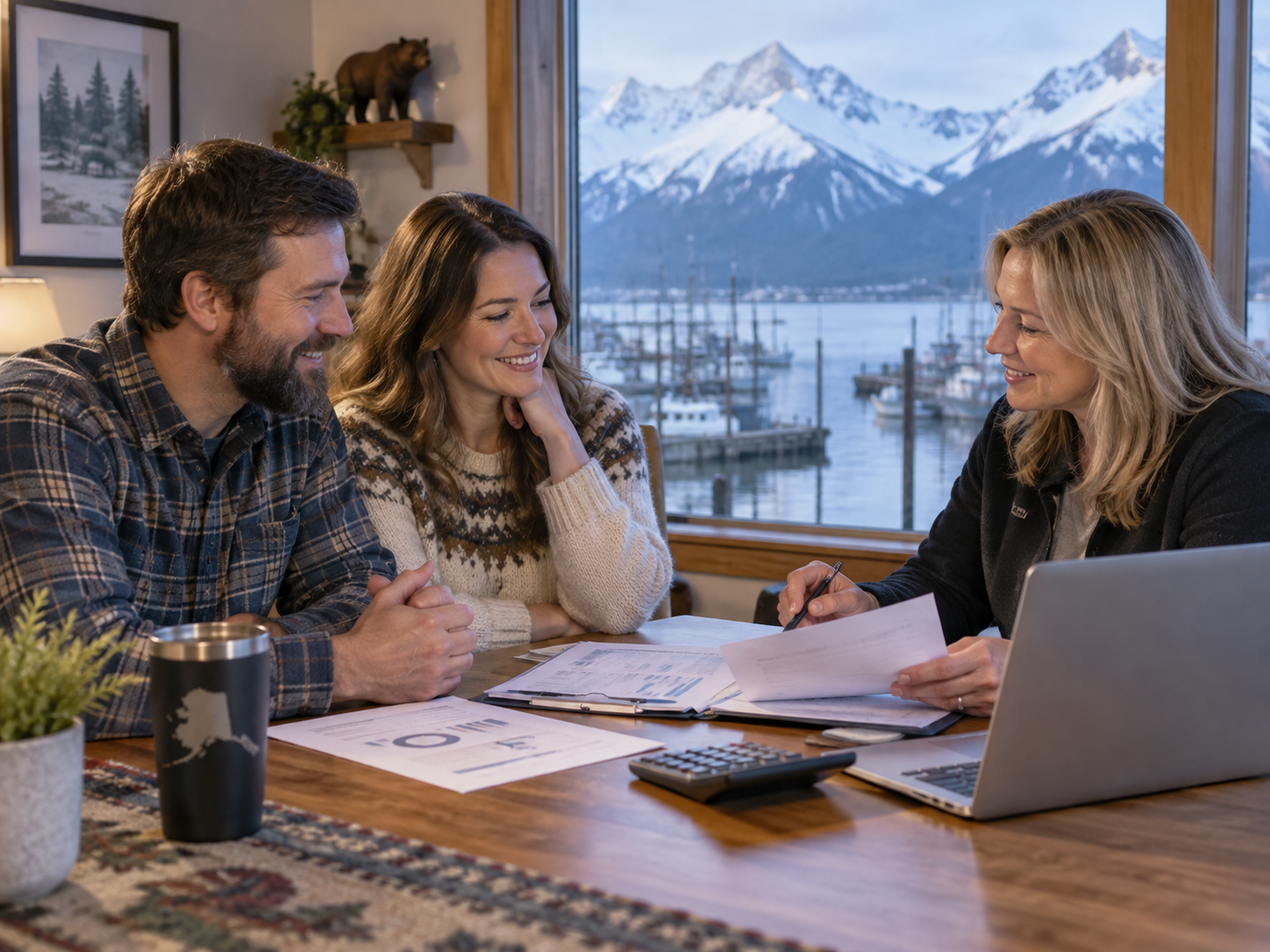 Alaska Credit Counseling session with a couple reviewing finances