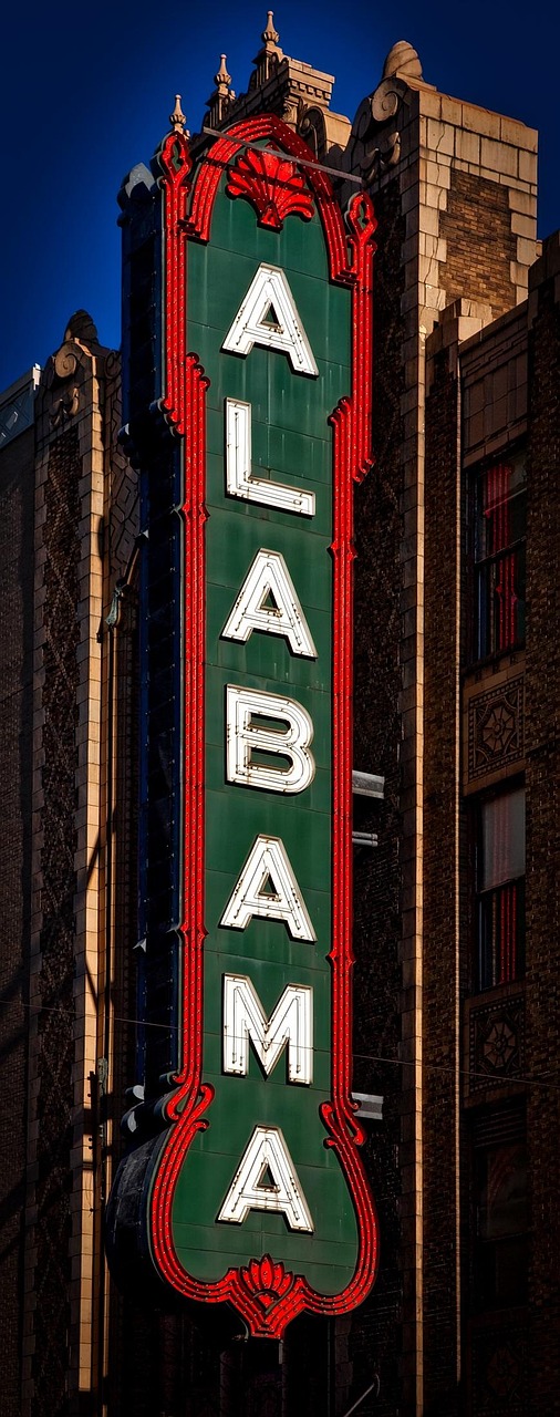 Historic Alabama Theatre sign representing Alabama Credit Counseling services